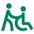 Icon fin www Czlowiek na wozku z asystentem